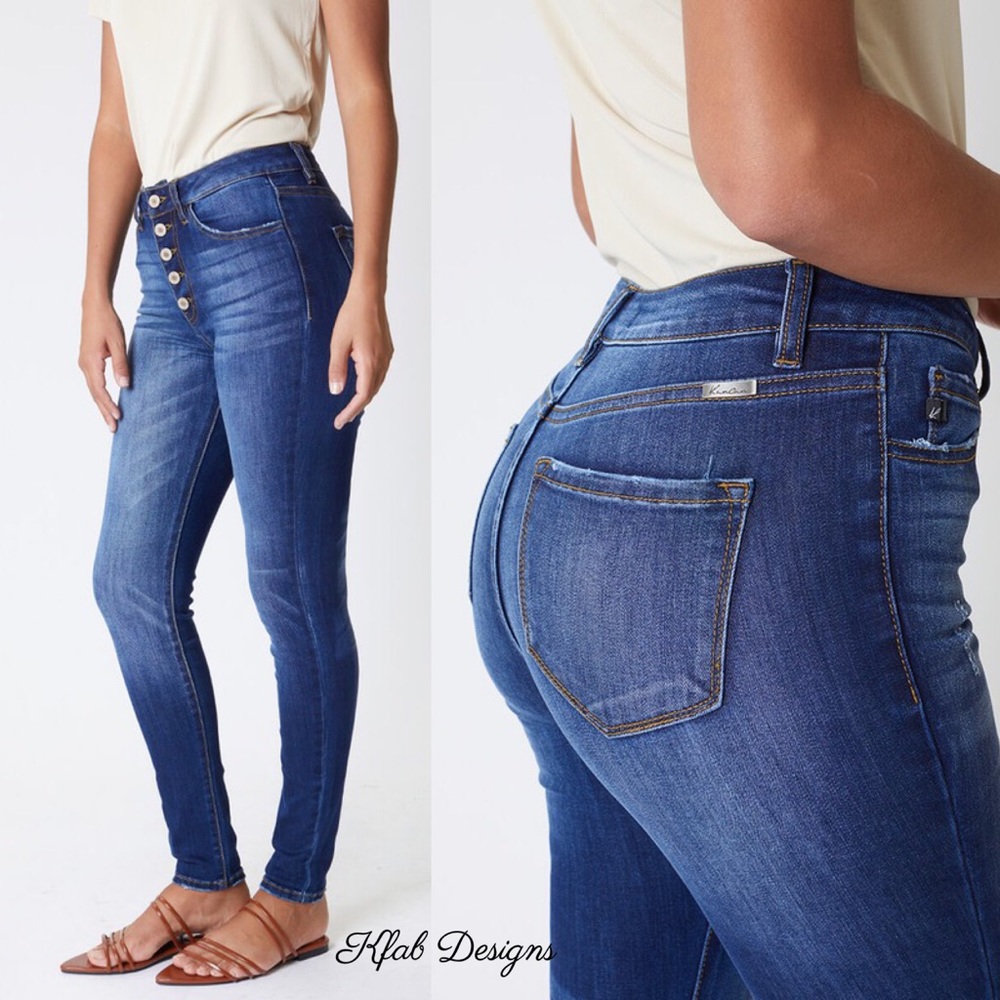 ❤️LAST KANCAN High Rise Button Fly Curvy Fit Jeans - Picture 3 of 8